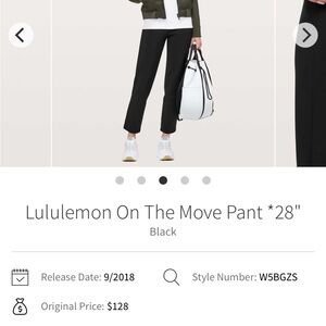 lululemon athletica On The Move Pant Size 4 Small Black